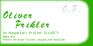 oliver prikler business card